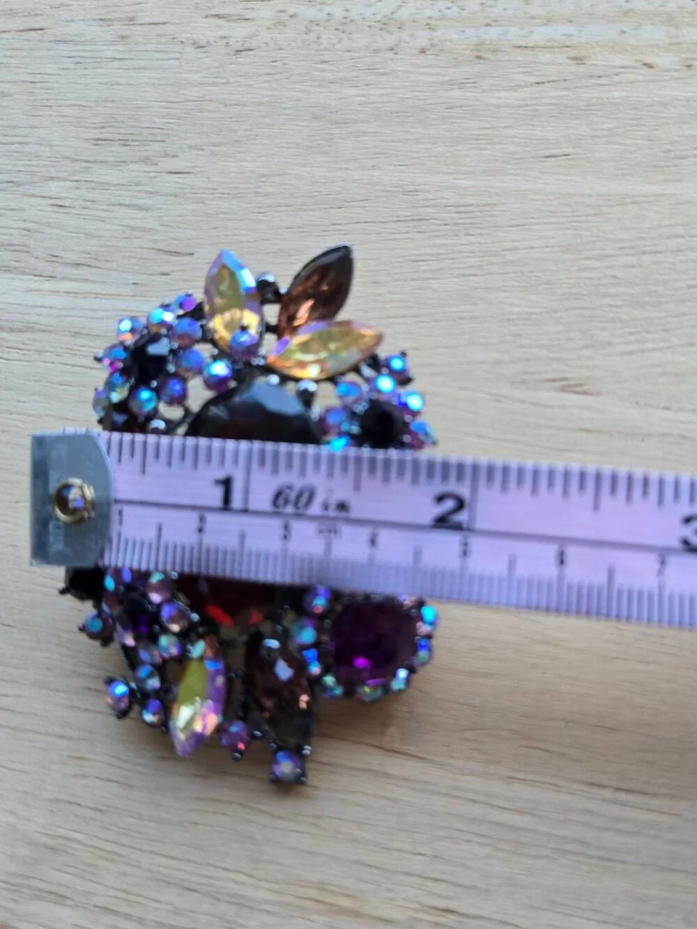 Purple Crystal Brooch Sparkly Fairycore Evening Wedding Guest Victorian-Style